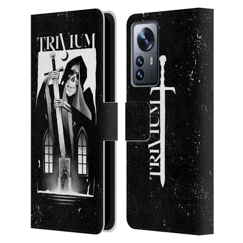 Trivium Graphics Skeleton Sword Leather Book Wallet Case Cover For Xiaomi 12 Pro