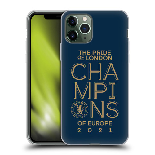 Chelsea Football Club 2021 Champions The Pride Of London Soft Gel Case for Apple iPhone 11 Pro