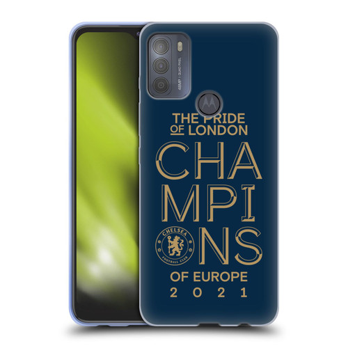 Chelsea Football Club 2021 Champions The Pride Of London Soft Gel Case for Motorola Moto G50