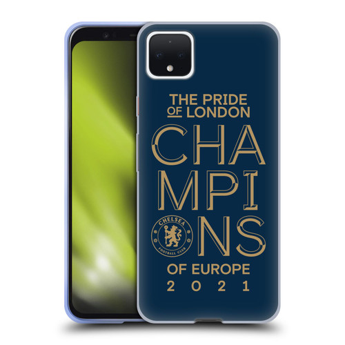 Chelsea Football Club 2021 Champions The Pride Of London Soft Gel Case for Google Pixel 4 XL