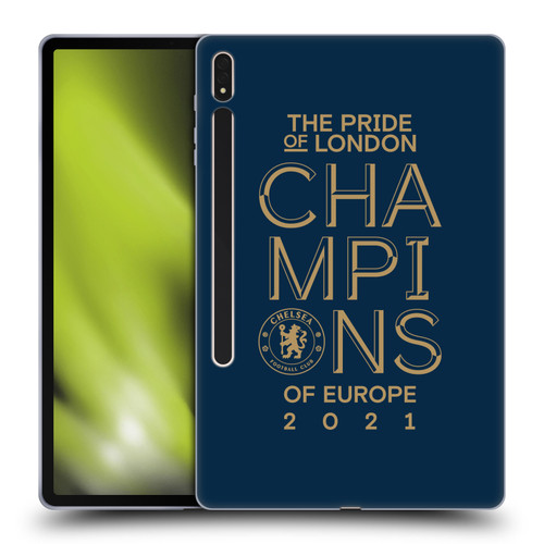 Chelsea Football Club 2021 Champions The Pride Of London Soft Gel Case for Samsung Galaxy Tab S8 Plus