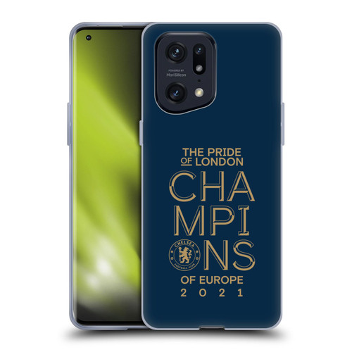 Chelsea Football Club 2021 Champions The Pride Of London Soft Gel Case for OPPO Find X5 Pro