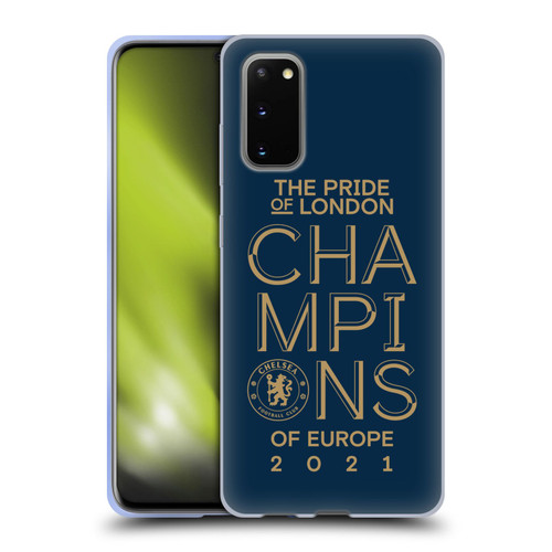 Chelsea Football Club 2021 Champions The Pride Of London Soft Gel Case for Samsung Galaxy S20 / S20 5G