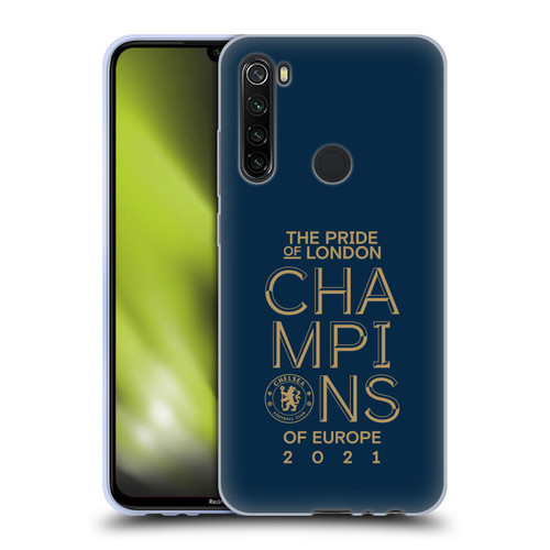 Chelsea Football Club 2021 Champions The Pride Of London Soft Gel Case for Xiaomi Redmi Note 8T