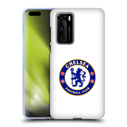 Chelsea Football Club Crest Plain White Soft Gel Case for Huawei P40 5G