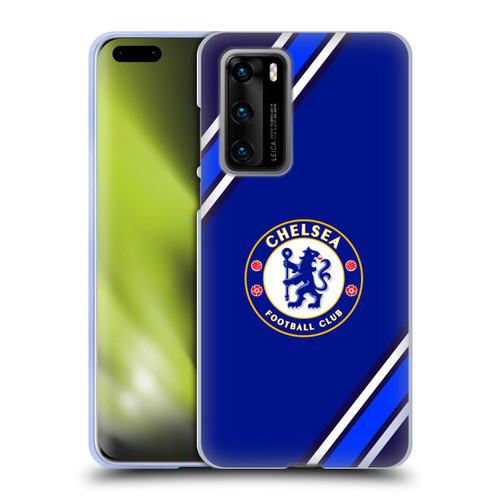 Chelsea Football Club Crest Stripes Soft Gel Case for Huawei P40 5G