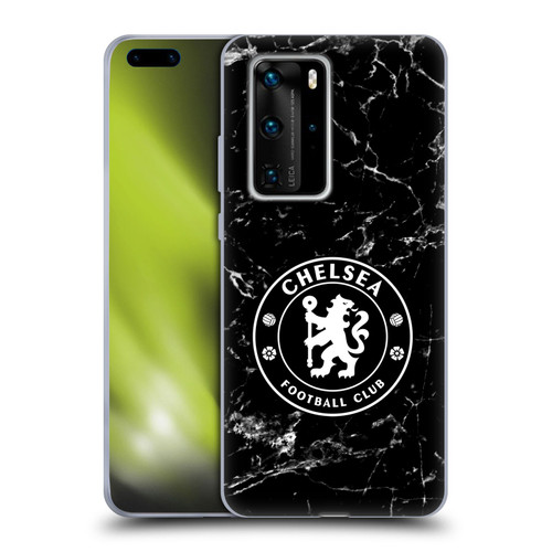 Chelsea Football Club Crest Black Marble Soft Gel Case for Huawei P40 Pro / P40 Pro Plus 5G