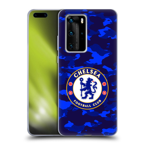 Chelsea Football Club Crest Camouflage Soft Gel Case for Huawei P40 Pro / P40 Pro Plus 5G