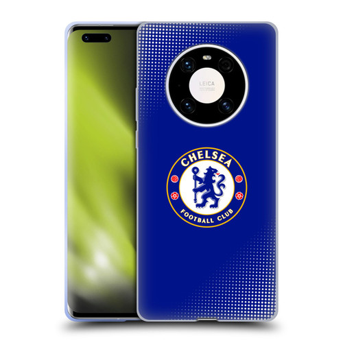 Chelsea Football Club Crest Halftone Soft Gel Case for Huawei Mate 40 Pro 5G