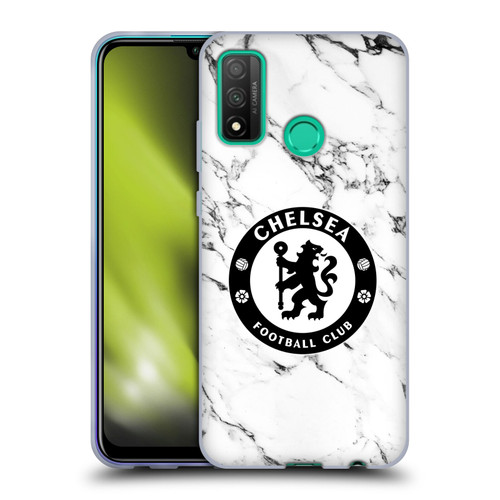 Chelsea Football Club Crest White Marble Soft Gel Case for Huawei P Smart (2020)