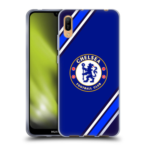 Chelsea Football Club Crest Stripes Soft Gel Case for Huawei Y6 Pro (2019)