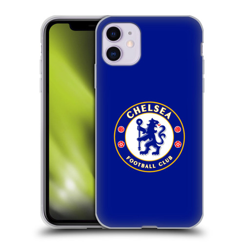 Chelsea Football Club Crest Plain Blue Soft Gel Case for Apple iPhone 11