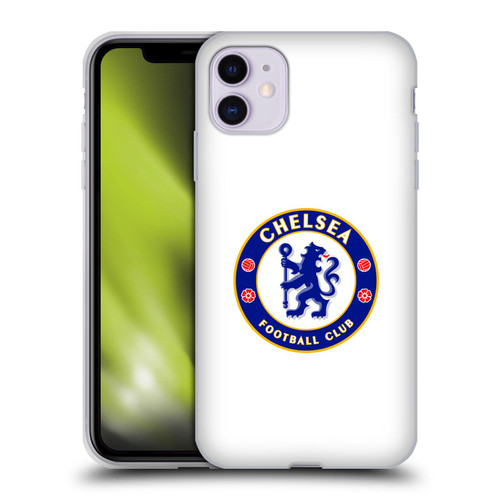 Chelsea Football Club Crest Plain White Soft Gel Case for Apple iPhone 11