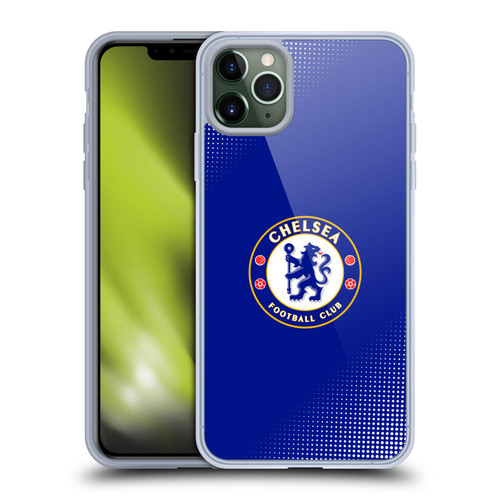 Chelsea Football Club Crest Halftone Soft Gel Case for Apple iPhone 11 Pro Max