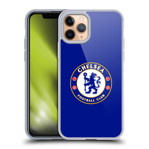 Chelsea Football Club Crest Plain Blue Soft Gel Case for Apple iPhone 11 Pro