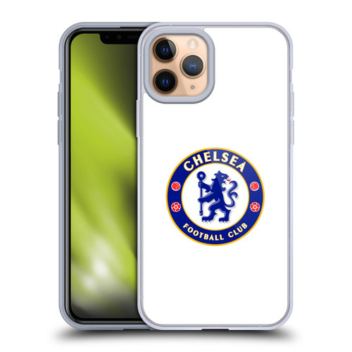 Chelsea Football Club Crest Plain White Soft Gel Case for Apple iPhone 11 Pro