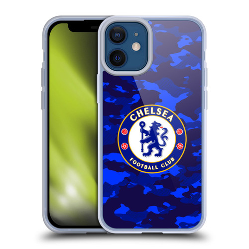 Chelsea Football Club Crest Camouflage Soft Gel Case for Apple iPhone 12 Mini Chelsea Football Club Crest Camouflage Soft Gel Case for Apple iPhone 12 Mini