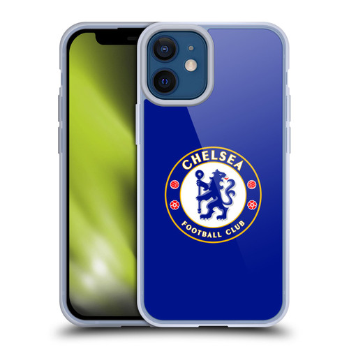 Chelsea Football Club Crest Plain Blue Soft Gel Case for Apple iPhone 12 Mini