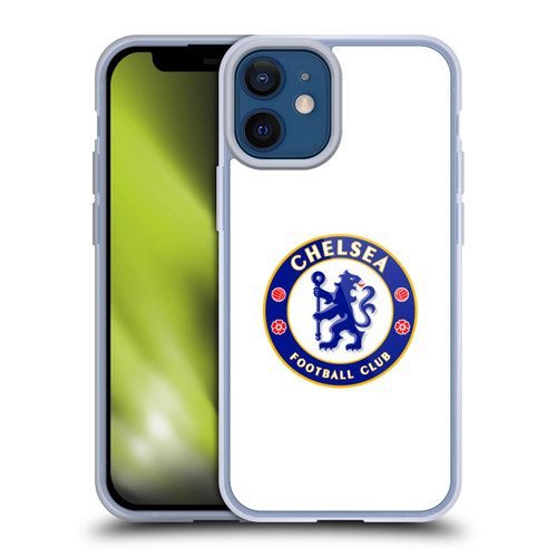 Chelsea Football Club Crest Plain White Soft Gel Case for Apple iPhone 12 Mini