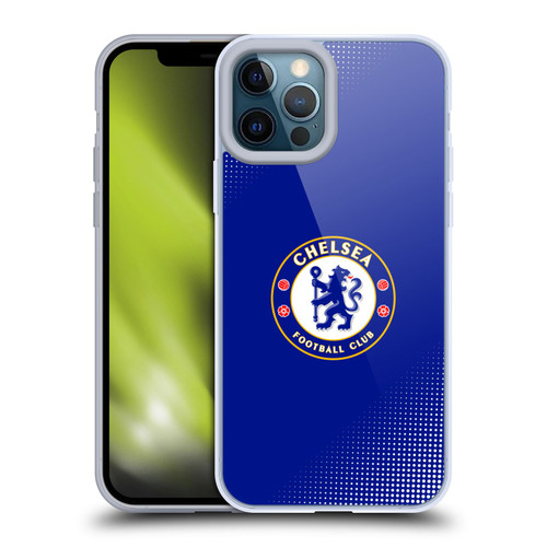Chelsea Football Club Crest Halftone Soft Gel Case for Apple iPhone 12 Pro Max
