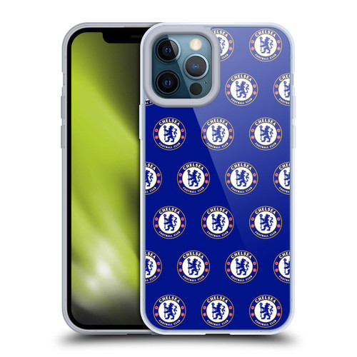 Chelsea Football Club Crest Pattern Soft Gel Case for Apple iPhone 12 Pro Max