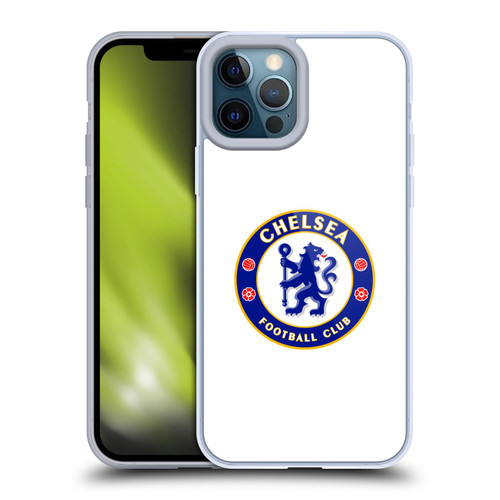 Chelsea Football Club Crest Plain White Soft Gel Case for Apple iPhone 12 Pro Max