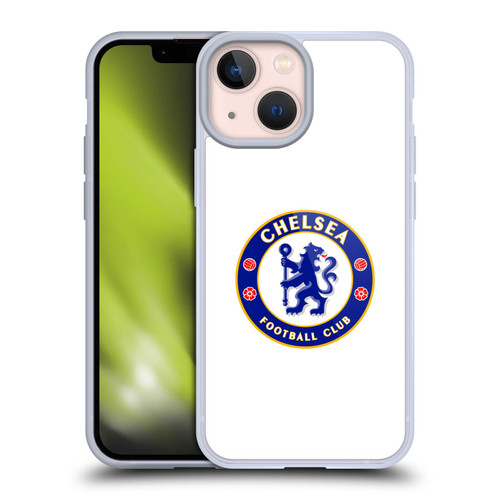 Chelsea Football Club Crest Plain White Soft Gel Case for Apple iPhone 13 Mini