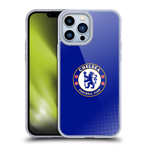 Chelsea Football Club Crest Halftone Soft Gel Case for Apple iPhone 13 Pro Max