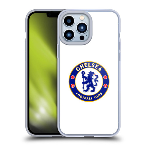 Chelsea Football Club Crest Plain White Soft Gel Case for Apple iPhone 13 Pro Max
