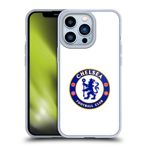 Chelsea Football Club Crest Plain White Soft Gel Case for Apple iPhone 13 Pro