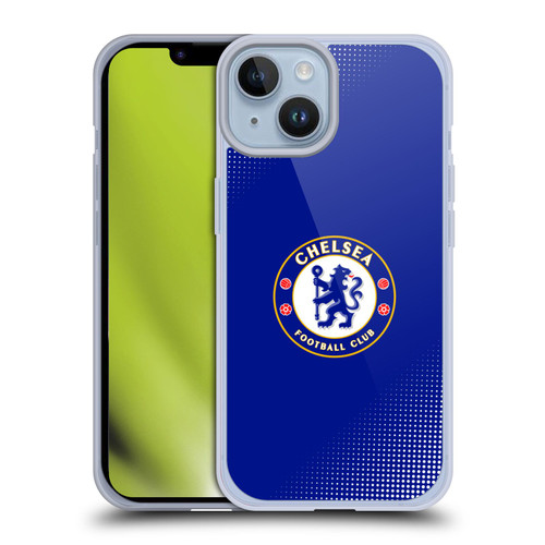 Chelsea Football Club Crest Halftone Soft Gel Case for Apple iPhone 14