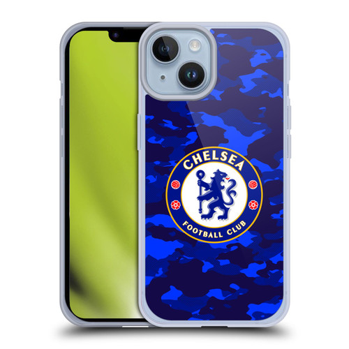 Chelsea Football Club Crest Camouflage Soft Gel Case for Apple iPhone 14 Chelsea Football Club Crest Camouflage Soft Gel Case for Apple iPhone 14