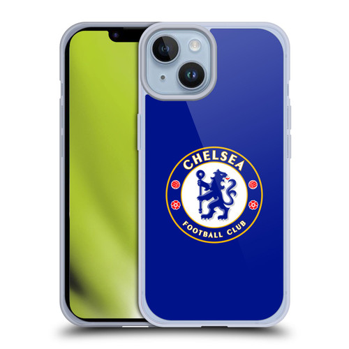 Chelsea Football Club Crest Plain Blue Soft Gel Case for Apple iPhone 14
