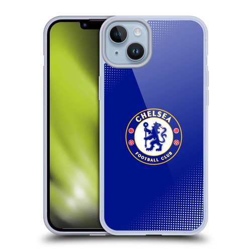 Chelsea Football Club Crest Halftone Soft Gel Case for Apple iPhone 14 Plus