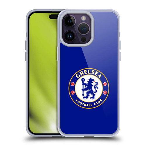 Chelsea Football Club Crest Plain Blue Soft Gel Case for Apple iPhone 14 Pro Max