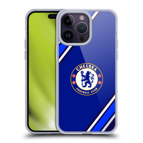 Chelsea Football Club Crest Stripes Soft Gel Case for Apple iPhone 14 Pro Max
