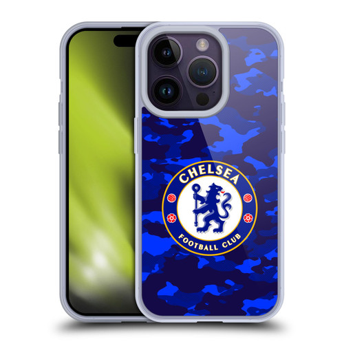 Chelsea Football Club Crest Camouflage Soft Gel Case for Apple iPhone 14 Pro Chelsea Football Club Crest Camouflage Soft Gel Case for Apple iPhone 14 Pro