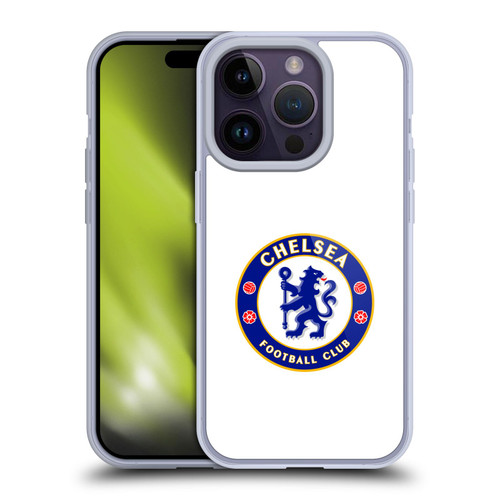 Chelsea Football Club Crest Plain White Soft Gel Case for Apple iPhone 14 Pro