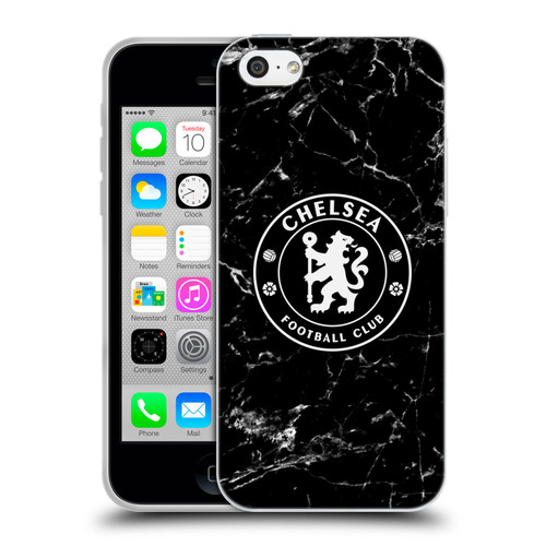 Chelsea Football Club Crest Black Marble Soft Gel Case for Apple iPhone 5c