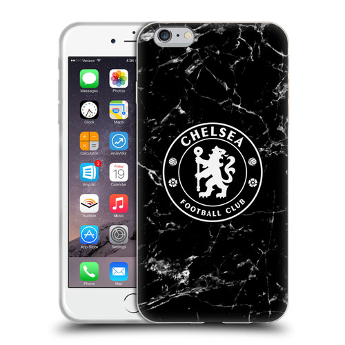 Chelsea Football Club Crest Black Marble Soft Gel Case for Apple iPhone 6 Plus / iPhone 6s Plus