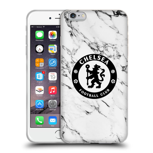 Chelsea Football Club Crest White Marble Soft Gel Case for Apple iPhone 6 Plus / iPhone 6s Plus