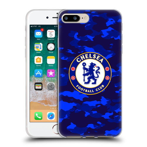 Chelsea Football Club Crest Camouflage Soft Gel Case for Apple iPhone 7 Plus / iPhone 8 Plus