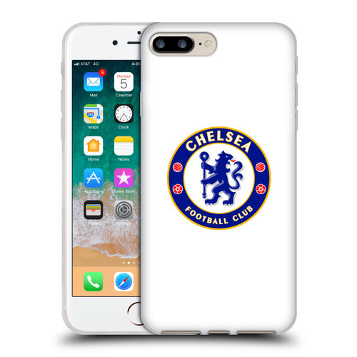 Chelsea Football Club Crest Plain White Soft Gel Case for Apple iPhone 7 Plus / iPhone 8 Plus