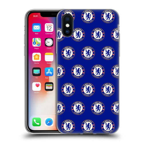 Chelsea Football Club Crest Pattern Soft Gel Case for Apple iPhone X / iPhone XS