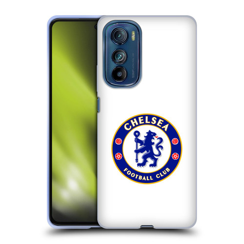 Chelsea Football Club Crest Plain White Soft Gel Case for Motorola Edge 30