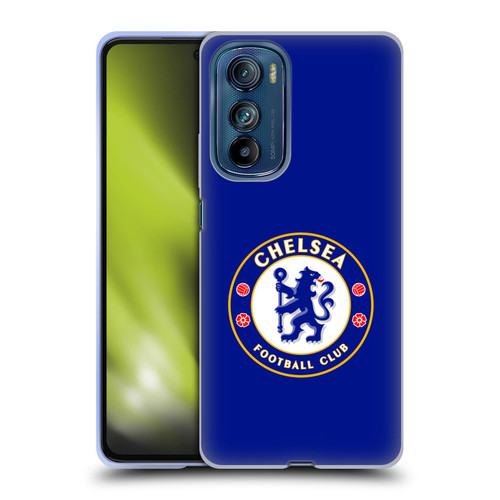 Chelsea Football Club Crest Plain Blue Soft Gel Case for Motorola Edge 30