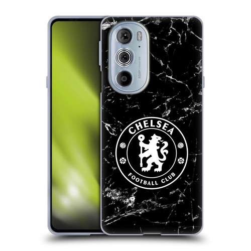 Chelsea Football Club Crest Black Marble Soft Gel Case for Motorola Edge X30