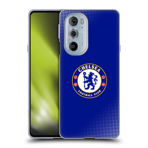 Chelsea Football Club Crest Halftone Soft Gel Case for Motorola Edge X30
