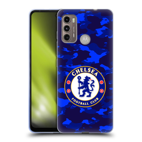 Chelsea Football Club Crest Camouflage Soft Gel Case for Motorola Moto G60 / Moto G40 Fusion