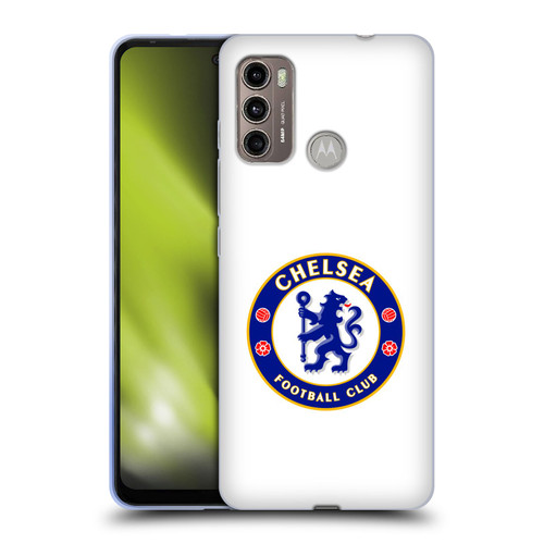 Chelsea Football Club Crest Plain White Soft Gel Case for Motorola Moto G60 / Moto G40 Fusion
